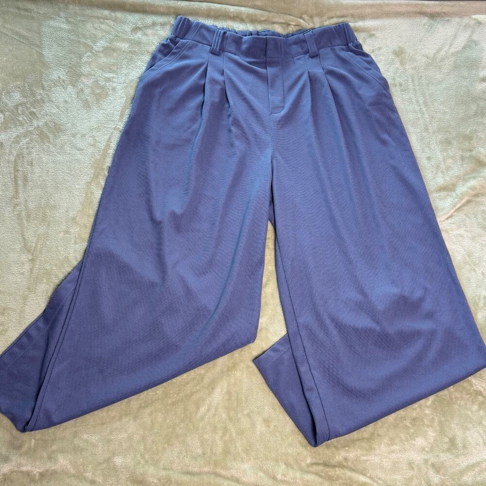 NWT Halara High Rise Wide Leg Pull On Pleated Ponte Work Pants Office
